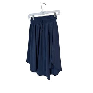 Lululemon Skirt Womens Medium Blue Wrap High Low Hem Drawstring Waist Activewear